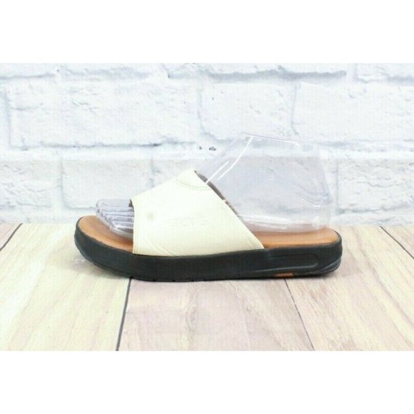 Gravis Dolce White Sands Leather Wedge Slip On Sandals Size 7 - Picture 2 of 9